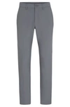 Hugo Boss Slim-fit Chinos In Easy-iron Four-way Stretch Fabric In Gray