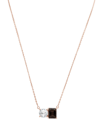 Suzy Levian Rose Gold Over Silver 5.00 Ct. Tw. Gemstone Toi Et Moi Necklace