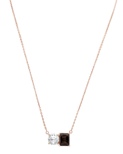 Suzy Levian Rose Gold Over Silver 5.00 Ct. Tw. Gemstone Toi Et Moi Necklace