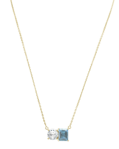 Suzy Levian Gold Over Silver 5.00 Ct. Tw. Gemstone Toi Et Moi Necklace