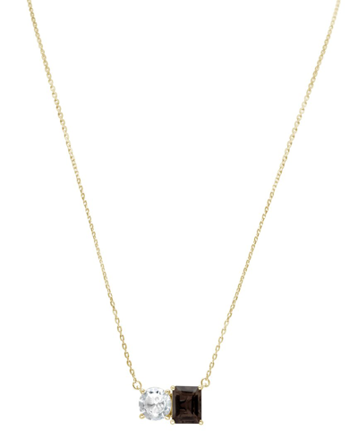 Suzy Levian Gold Over Silver 5.00 Ct. Tw. Gemstone Toi Et Moi Necklace