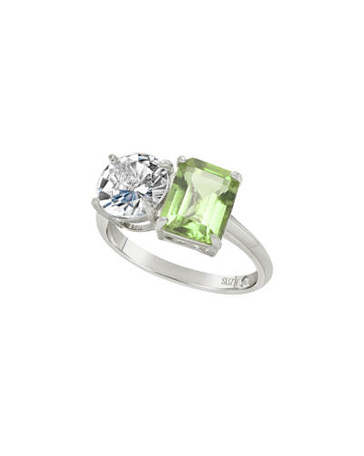 SUZY LEVIAN SUZY LEVIAN SILVER 5.00 CT. TW. GEMSTONE TOI ET MOI RING