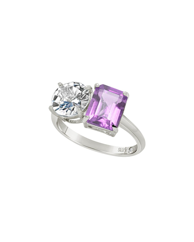 Suzy Levian Silver 5.00 Ct. Tw. Gemstone Toi Et Moi Ring