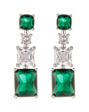 Eye Candy La Maja Green Cz Drop Earrings