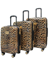 Badgley Mischka Expandable Luggage Set, 3 Piece In Brown