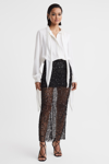 ANNA QUAN ANNA QUAN EMBELLISHED NETTED MIDI SKIRT