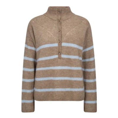 Mos Mosh Bryna Thora Stripe Knit Roasted Cashmere In Neutral
