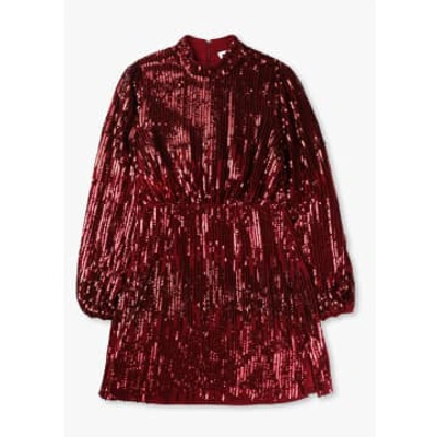 Rixo London Samantha Sequined Crepe Mini Dress In Red