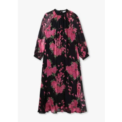Rixo London Kahlo Lace-trimmed Metallic Floral-jacquard Maxi Dress In Pink