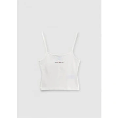 Tommy Hilfiger Womens Rainbow Logo Strap Top In White