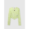 TOMMY HILFIGER WOMENS PSYCHEDELIC MESH LONG SLEEVE TOP IN LIME