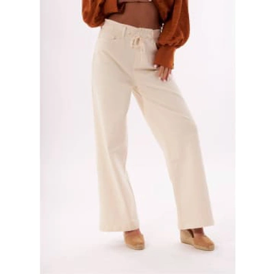 Paige Womens Carly Waistband Tie Jeans In Warm Ecru In Neutral