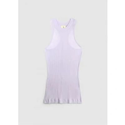 Ninety Percent Womens Tyro Rib Organic Cotton Tank Top In Lavendula In White