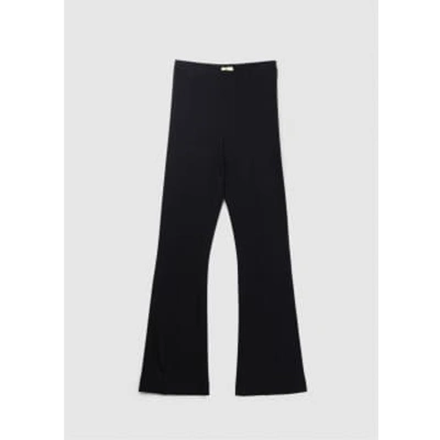 Ninety Percent Womens Marley Kickflare Organic Cotton Trousers In Black