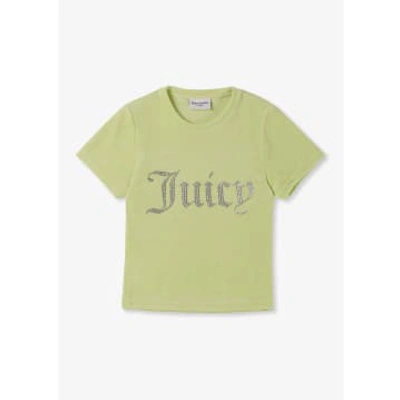 Juicy Couture Womens Taylor Velour Diamonte T Shirt In Butterfly In Yellow