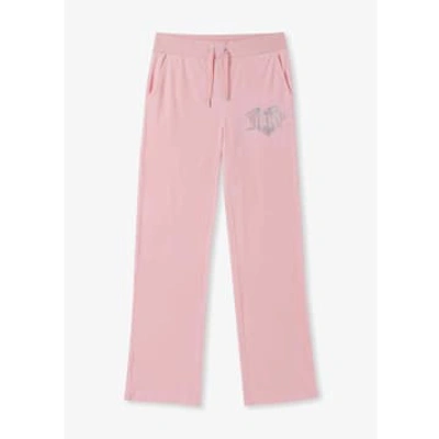 Juicy Couture Womens Del Ray Heart Diamonte Track Pant In Almond Blossom In Pink