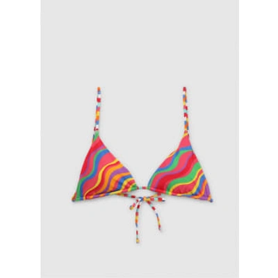 It's Now Cool Womens Rainbow String Bikini Top In Rainbow In Multi