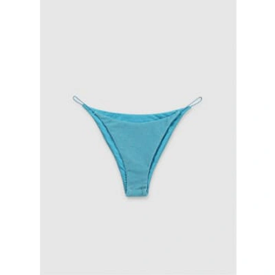 It's Now Cool Womens Lurex String Bikini Bottoms In Turquoise Lurex In Blue