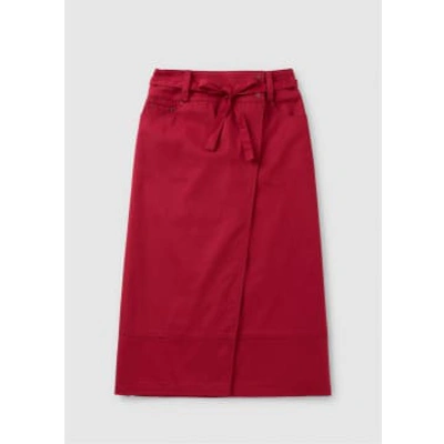House Of Sunny Womens Low Rider Wrap Midi Skirt In Campari In Red