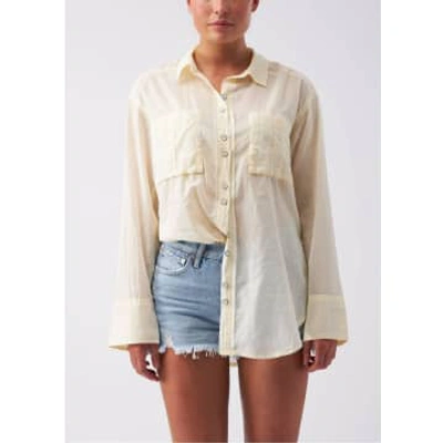 Free People Womens Sheer Luck Oversized Shirt In Bone In Neutral