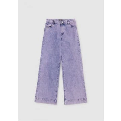 Dl1961 Womens Zoie Stonewash Wide Leg Jeans In Pfieffer Beach In Purple