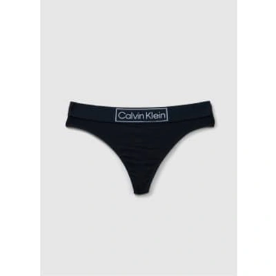 Calvin Klein Womens Underwear Reimagined Heritage Mid Rise Thong In Black