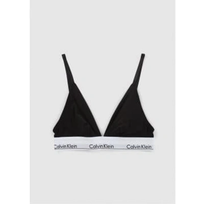 Calvin Klein Modern Cotton Unlined Triangle Bralette In Black