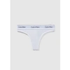 CALVIN KLEIN WOMENS UNDERWEAR MODERN COTTON MID RISE THONG IN WHITE