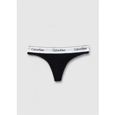 Calvin Klein Modern Cotton-jersey Thong In Black