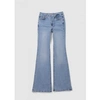 GOOD AMERICAN WOMENS GOOD LEGS FLARE JEANS WITH SPLIT POCKETS IN INDIGO