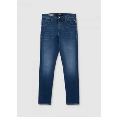 Replay Mens Mickym Hyperflex Jeans In Dark Blue In Dnm