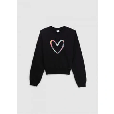 Ps By Paul Smith Ps Paul Smith Womens Swirl Heart Sweatshirt In Black