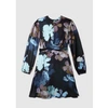 PS BY PAUL SMITH PS PAUL SMITH WOMENS FLORAL PRINT MIDI DRESS IN BLUES