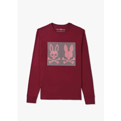Psycho Bunny Mens Chicago Long Sleeve Hd Dotted In Crimson In Red