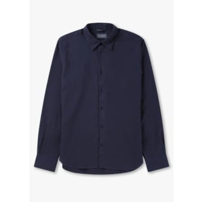 Oliver Sweeney Hawkesworth Mens Brushed Cotton Shirt In Navy