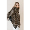 TBCO LAMBSWOOL BLANKET SCARF IN CAMEL HOUNDSTOOTH