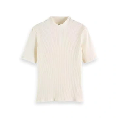 Scotch & Soda Canalé Shirt With Neck In Pink