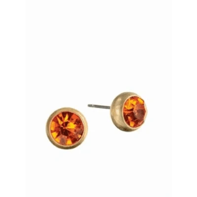 Hot Tomato Rub Over Style Stud Earrings In Metallic