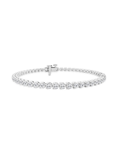 Saks Fifth Avenue Women's 14k White Gold & Lab-grown Diamond Tennis Bracelet In 3 Tcw
