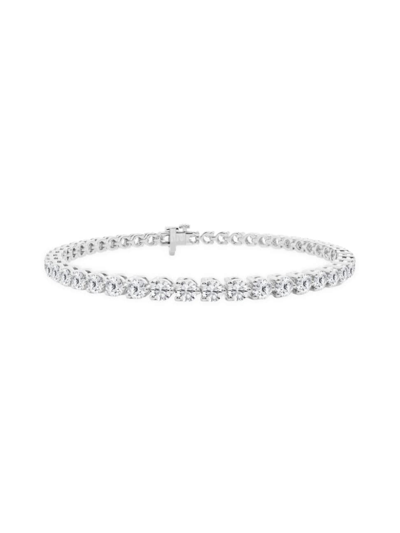 Saks Fifth Avenue Women's 14k White Gold & Lab-grown Diamond Tennis Bracelet In 4 Tcw