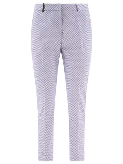 Peserico Cropped Cigarette Trousers In Blue
