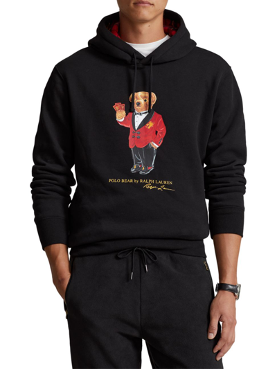 Polo Ralph Lauren Lunar New Year Polo Bear Fleece Hoodie In Polo Black