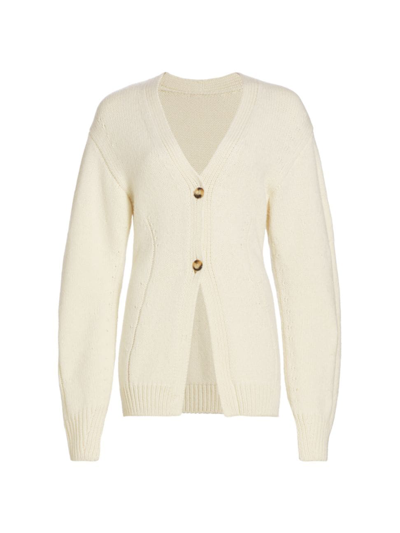 Helmut Lang Tailored Wool-blend Cardigan In Ivory