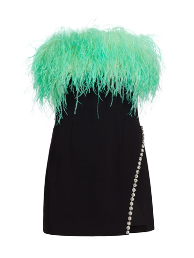 Self-portrait Self Portrait 'black Sequin Feather Mini' Dress