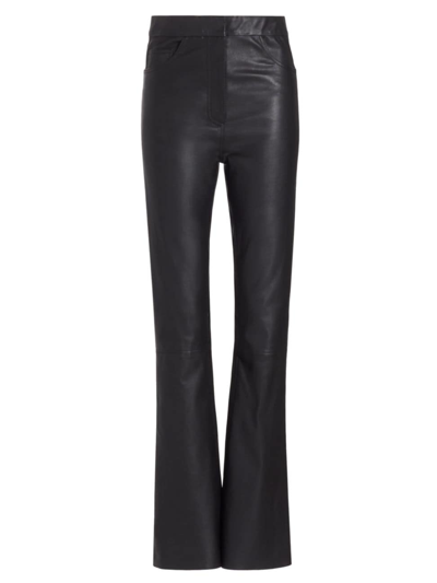 Remain Birger Christensen Women's Stretch Leather Flare-leg Pants In Black