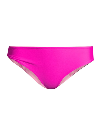 Juan De Dios Women's Sunset Waves Reversible Bikini Bottom In Fuchsia Soft Pink