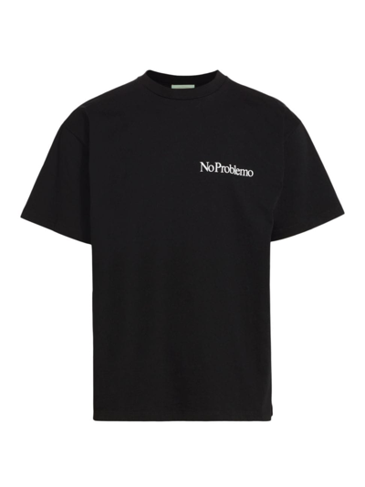 Aries No Problemo Print Cotton T-shirt In Black