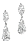 Cz By Kenneth Jay Lane Marquise & Pear Cubic Zirconia Drop Earrings In Clear/silver