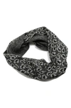 Portolano Cheetah Spot Infinity Scarf In Heather Charcoal/ Light Grey