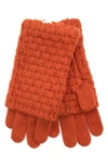 Portolano Chunky Knit Gloves In Rust